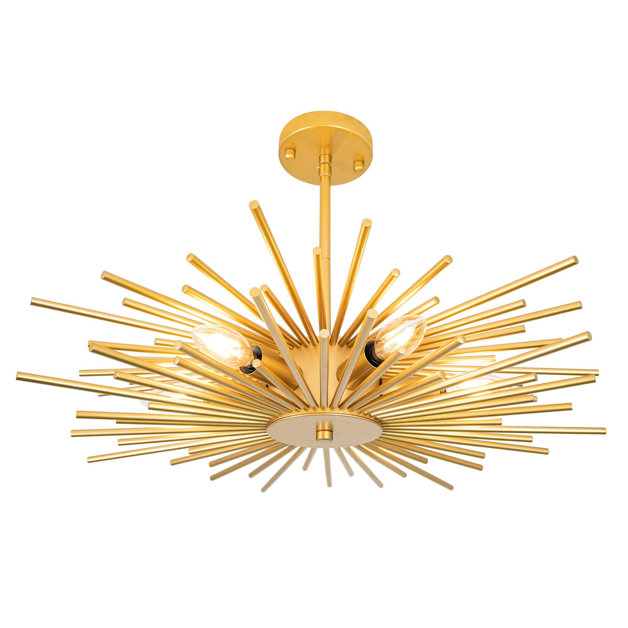 Lucy　0605 TOCHIC Semi Flush Mount Ceiling Light, 6 Lights Modern Gold