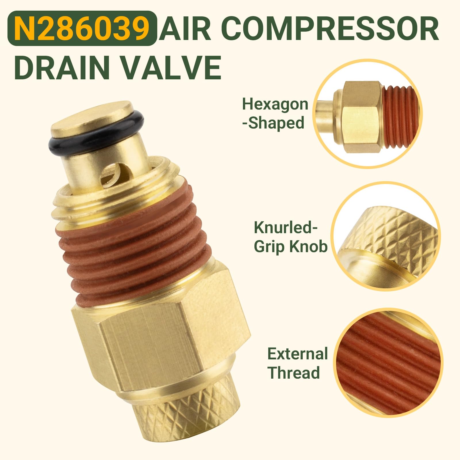Air Compressor Drain Valve - Replace N286039 -3