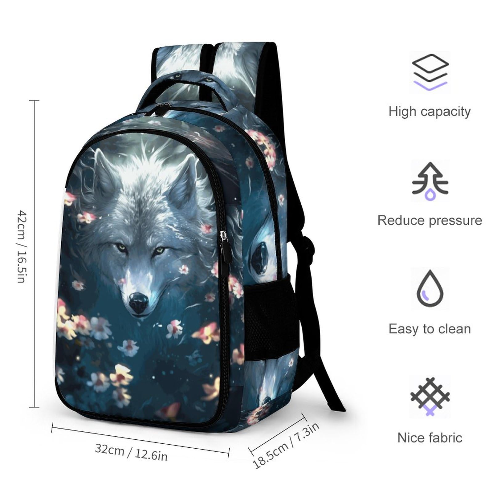 Sac À Dos Animal Lion Scolaire Garçons Adolescents Grands Sacs D'école Crack Print Filles CArtables Enfants Sacs À Dos Impression Sacs D'école Pour 8-15 Ans