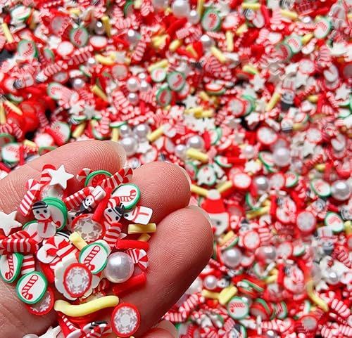 Miniatura 3 de EHOPE Gránulos falsos de Navidad, chispas de caramelo falso, gránulos de arcilla polimérica, rebanadas de arcilla polimérica de Navidad, rebanadas