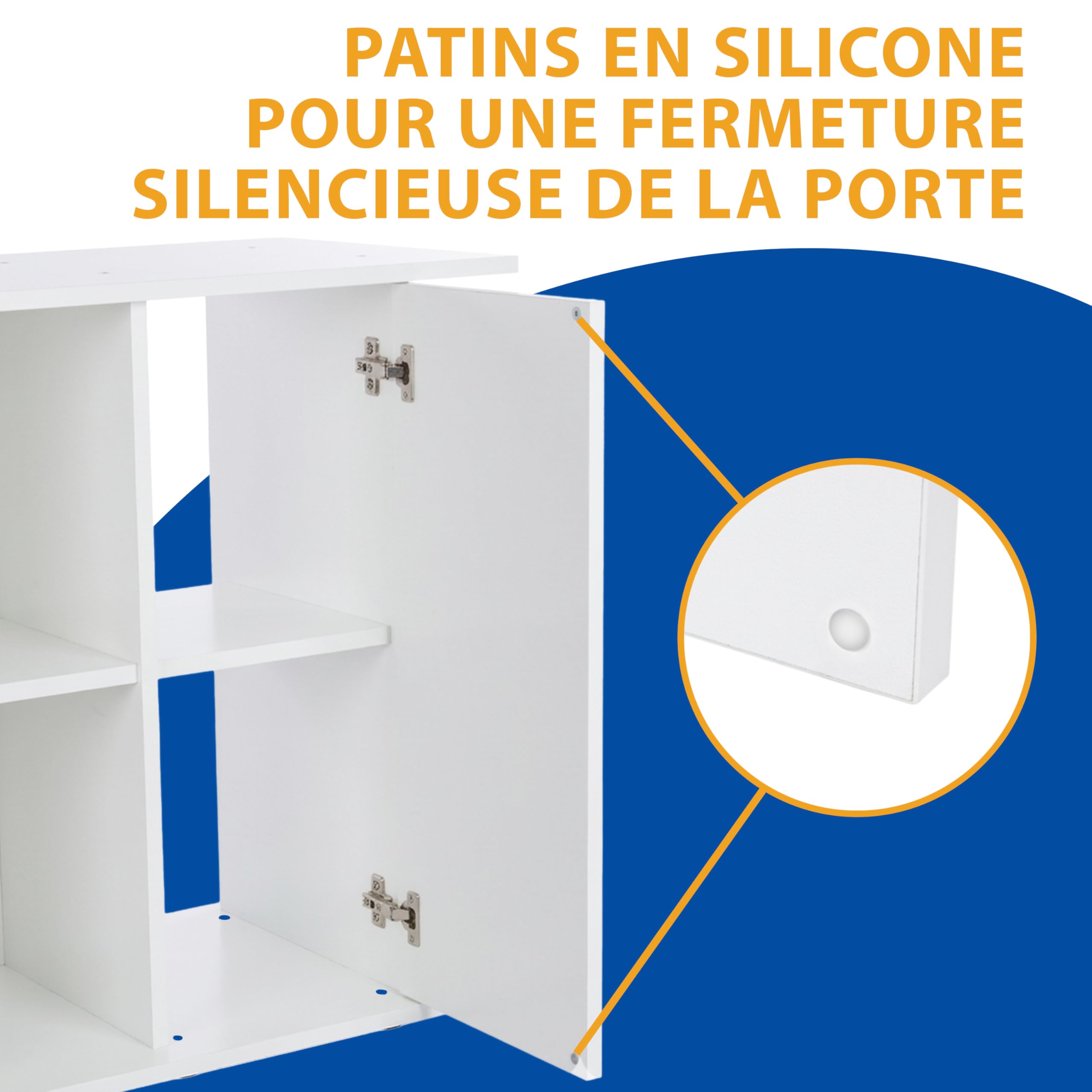 Ferplast Meuble pour aquarium STAND DUBAI 100 avec portes et étagère, pieds réglables, étage résistant à l'eau, 101 x 41 x h 73 cm, bois blanc