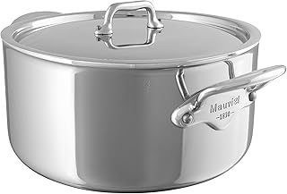 Mauviel Made In France M'Cook 5 Ply Stainless Steel 1.9-Quart Stewpan and Lid with Cast Stainless Steel Handle