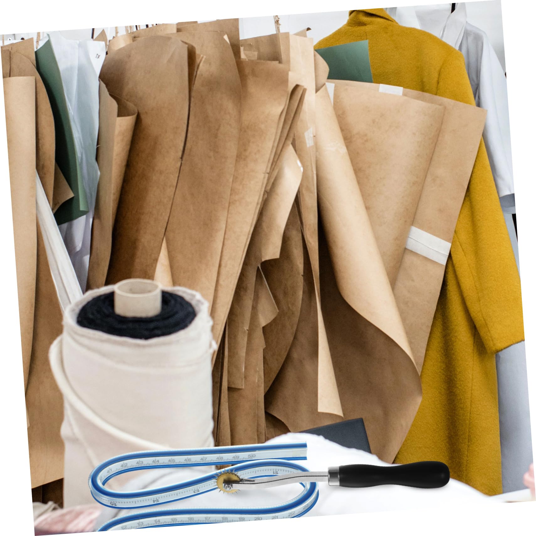 LALAFINA 14 Stück Nählineal mit Kurvenmuster Lineal Präzisem Metrikmaß und PVC Holz Edelstahl für Schnittmuster und Schneiderei