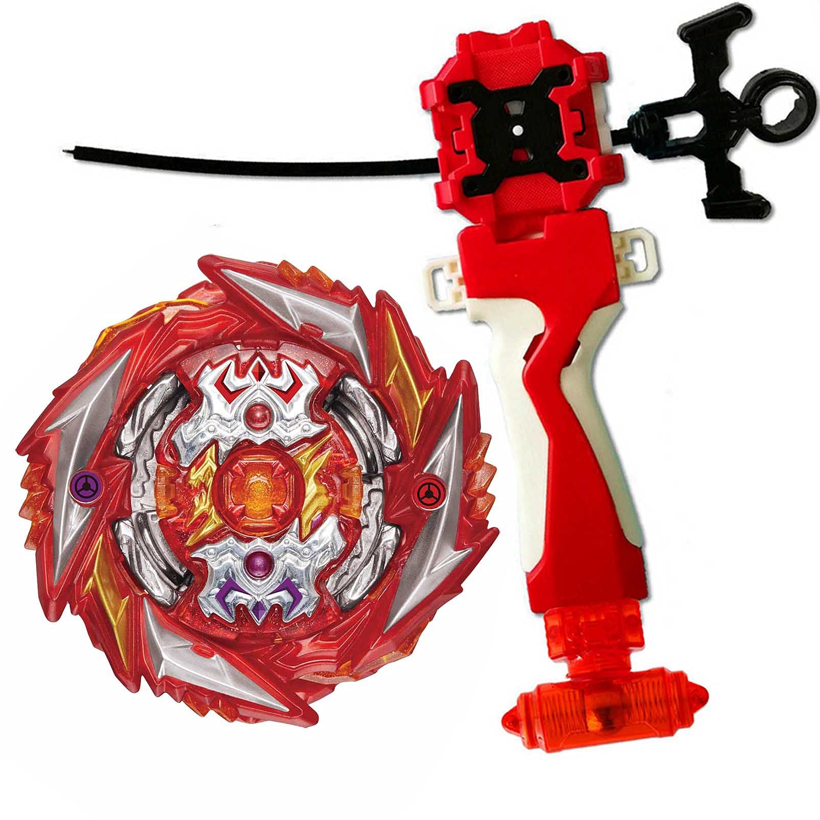 Battling Toys - Gaming Tops Gyro Spinning Burst Toy Superking B-179 Booster Dess Solomon.Mf 2B Starter Set with Red LR Launcher & Weight Damper & Grip