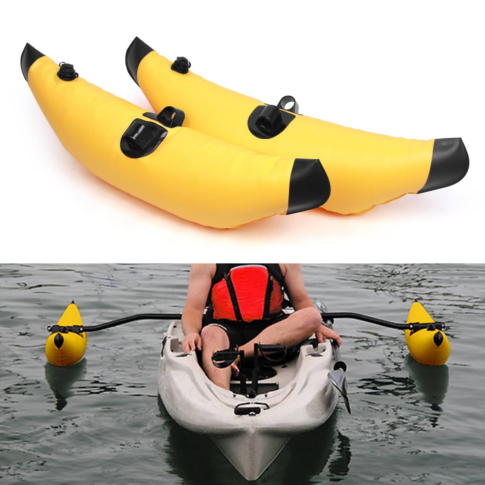 Wakects Stabilisateur de Kayak Gonflable en PVC avec Embout de Verrouillage sécurisé pour la Voile, la Pêche et Le Pagayage