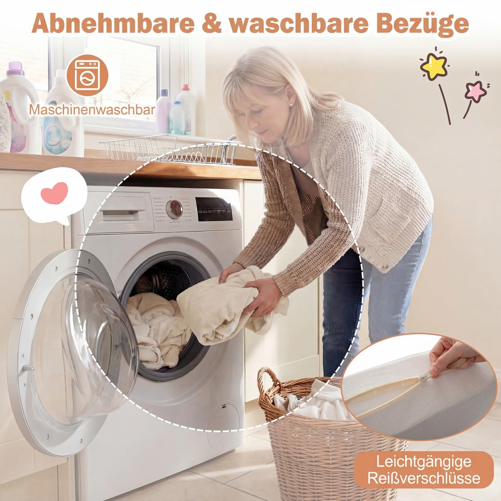 COSTWAY 10-teiliges modulares Spielsofa, Kindersofa ausklappbar mit abnehmbarem & waschbarem Bezug aus Wildleder, Schaumstoff Bausteine für Kinderzimmer, Kindercouch für Kinder ab 3 Jahren (Beige)
