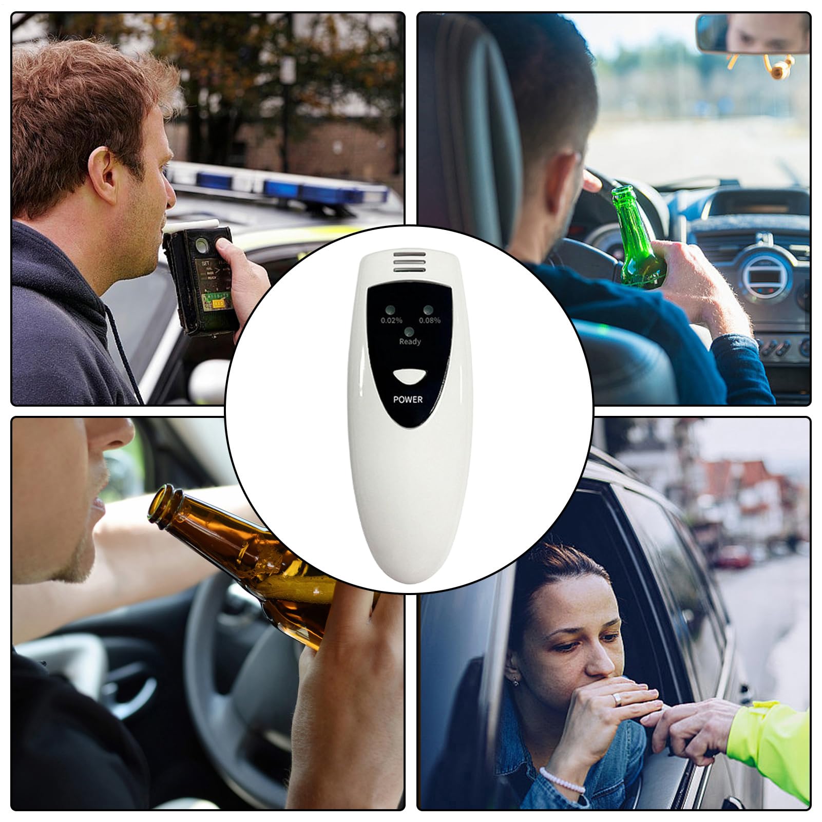 Alcoholímetro para Coche - Probador de Alcoholemia con Indicadores Luminosos - Detector Preciso para Conductores | Seguridad en Conduccion Analisis Monitoreo Deteccion Viajes Carretera