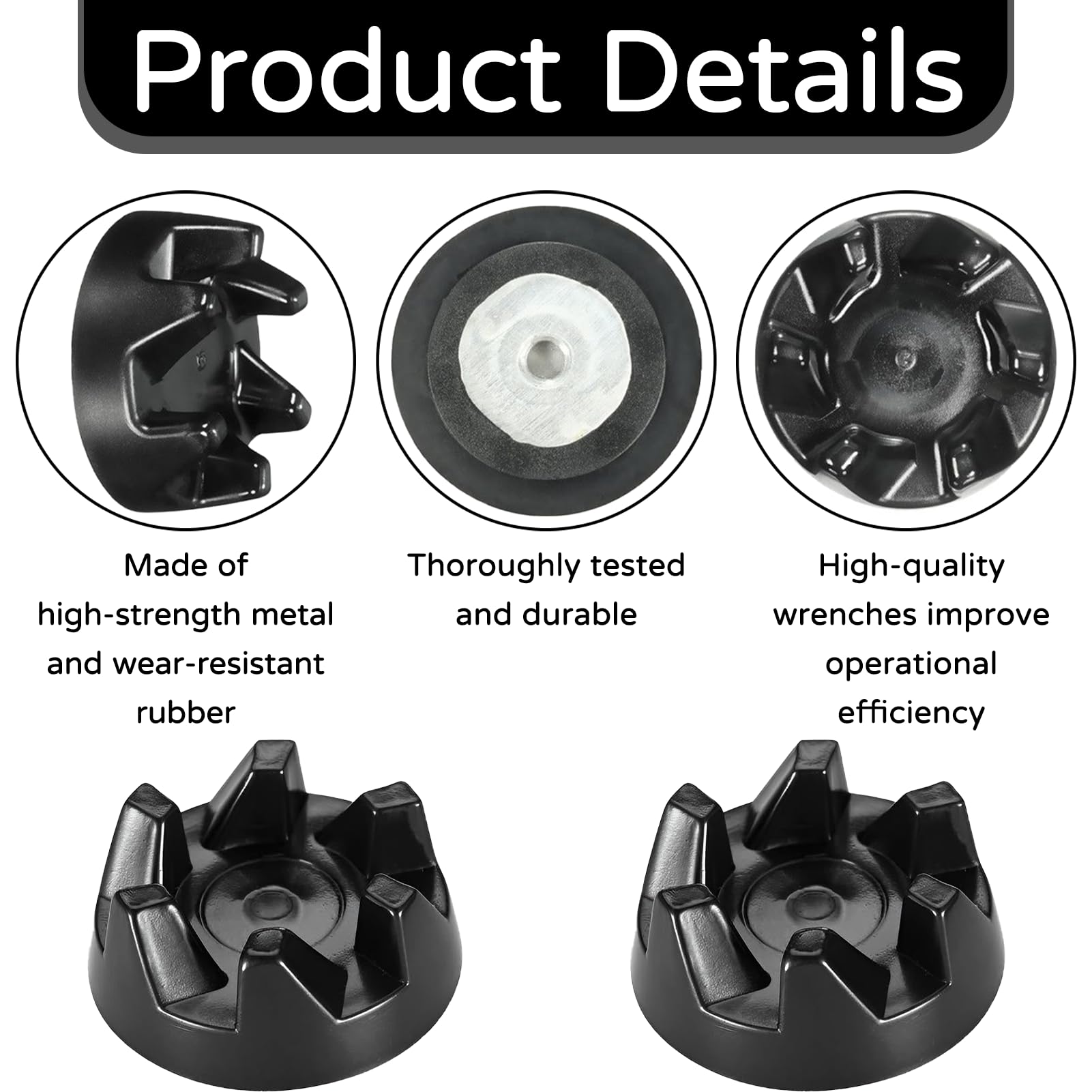 Ensemble 3 Pièces Coupleur Blender KitchenAid Compatible KSB52 KSB5 - Avec Clé De Montage
