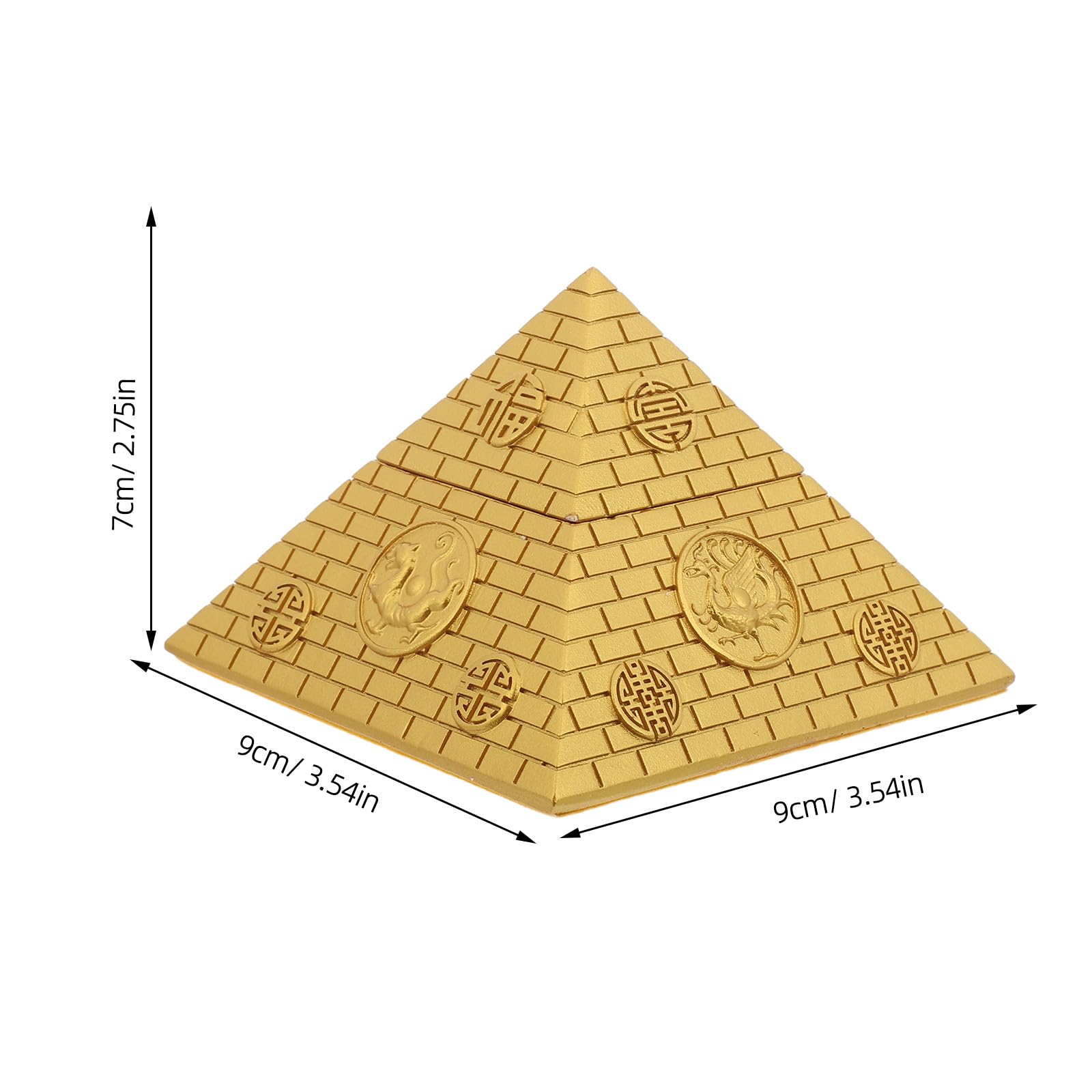 Piccola Scultura di Piramide egizia: Statua in Resina in Miniatura - di architettura dell'antico Egitto per la Decorazione della scrivania di casa - Decorazione per libreria