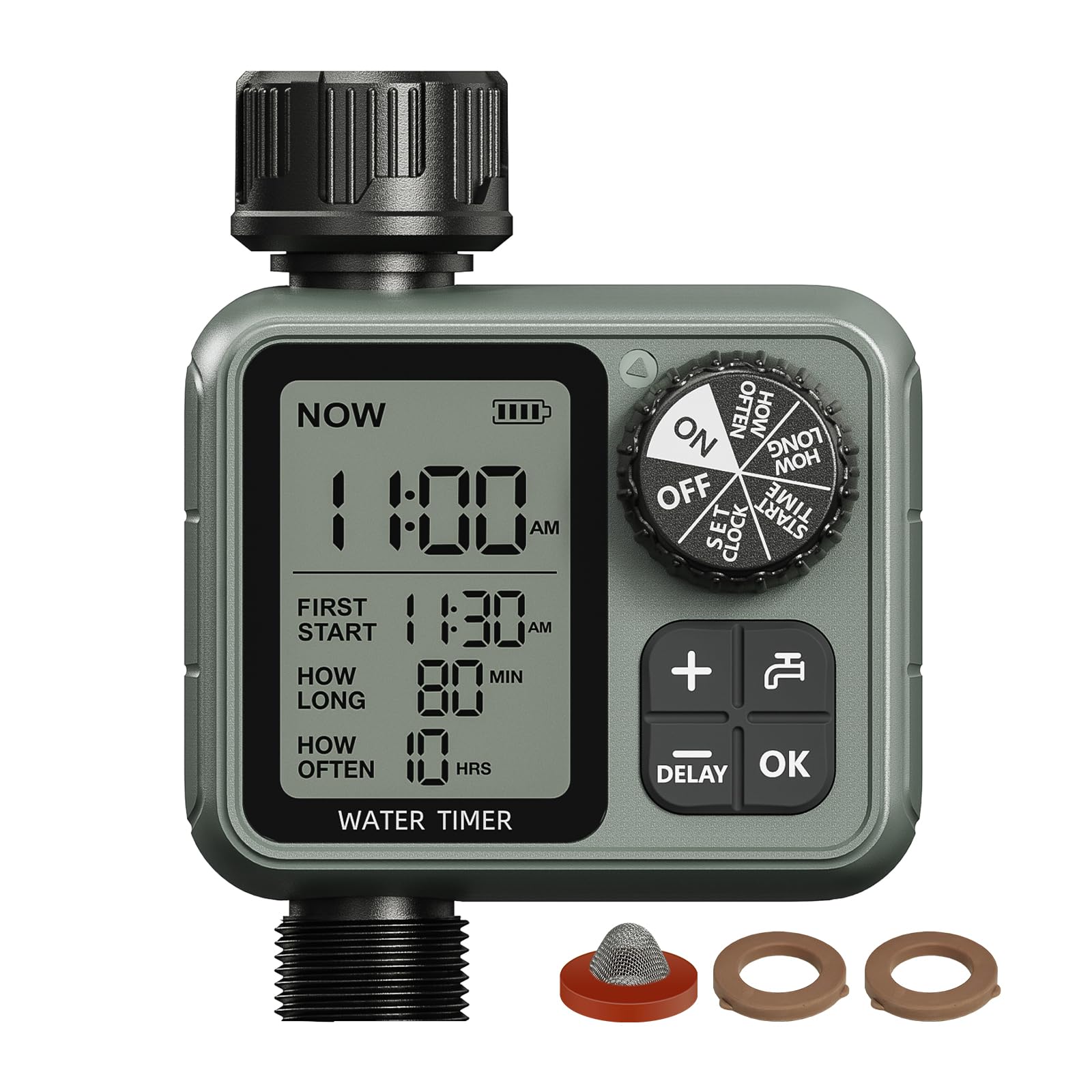 Timer dell'acqua per tubo da giardino esterno con timer per irrigazione a goccia con ritardo della pioggia/modalità manuale, sistema di controllo automatico per irrigazione a goccia per irrigazione da