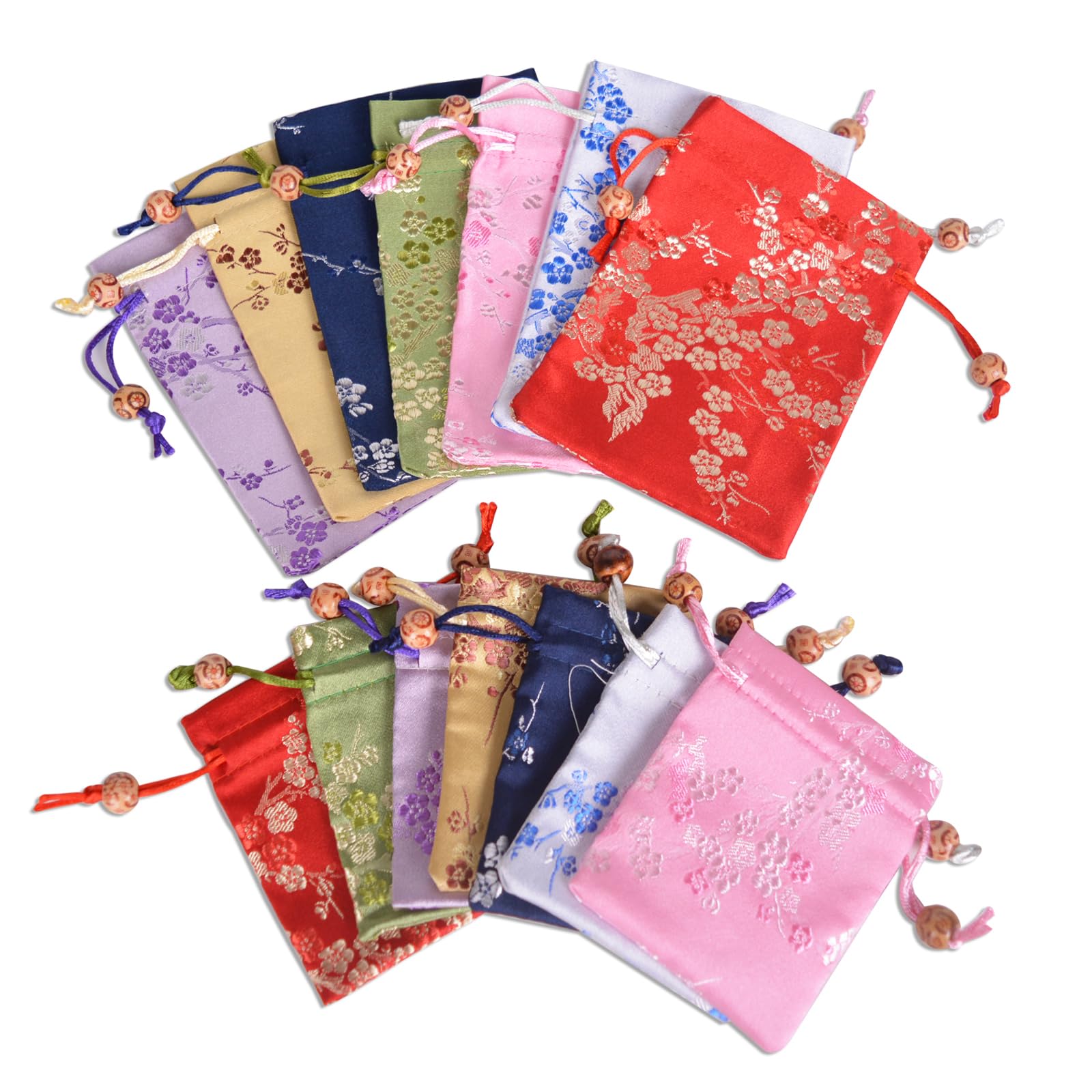 Amazon.com: Baitaihem 14 Pcs Brocade Pounch Chinese Drawstring