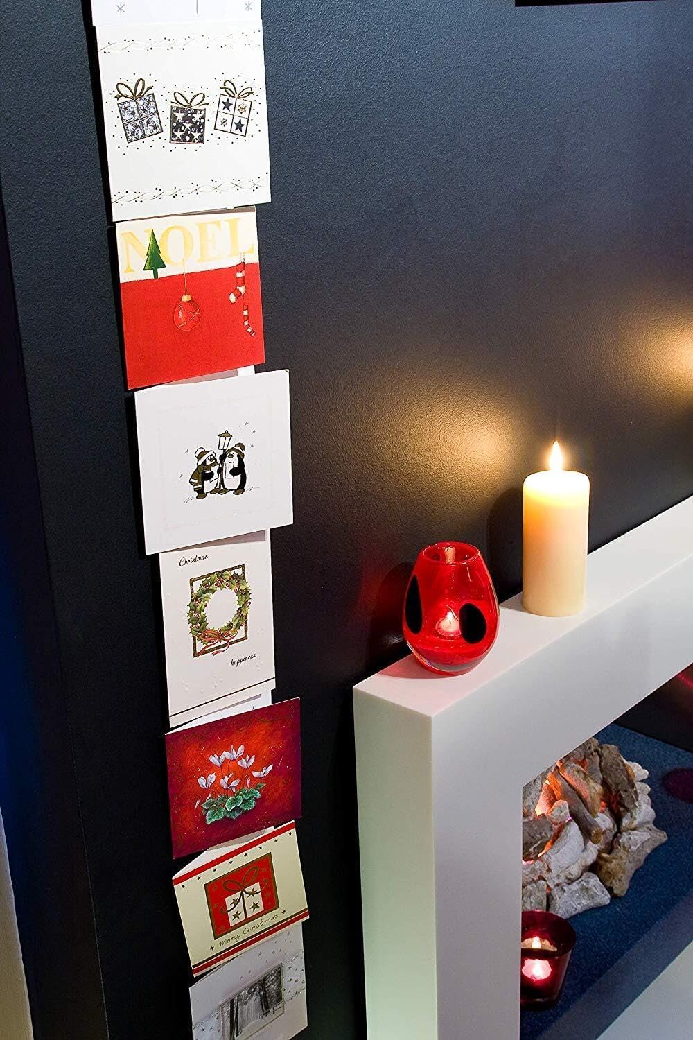 Hang Ups Juego de dos tarjetas de Navidad con tiras de comando 3M que no dejan marcas