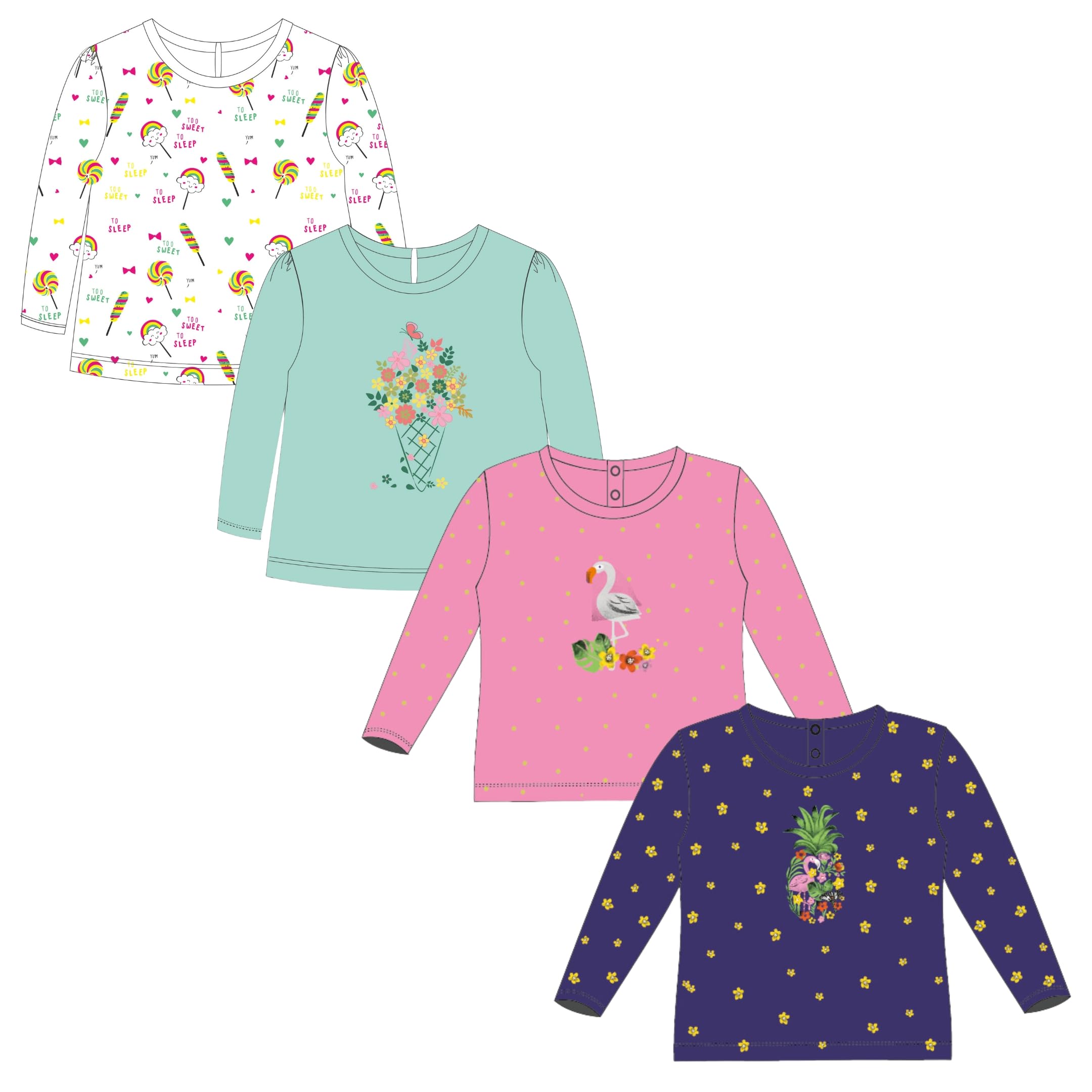 LuvLap Cartoon Regular Fit F/S Girls Top