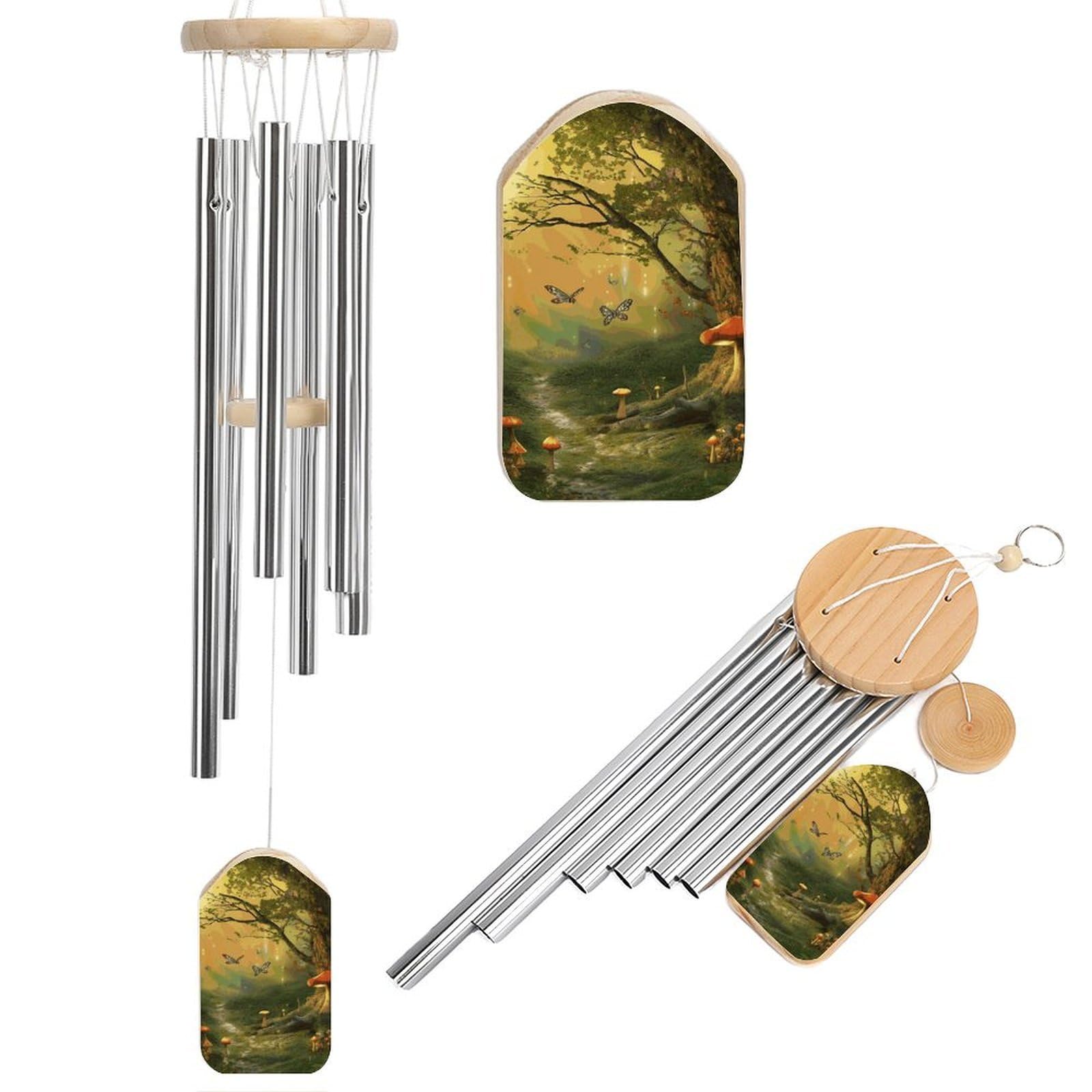Carillon à vent ton profond en métal de 52,1 cm pour jardin et porche