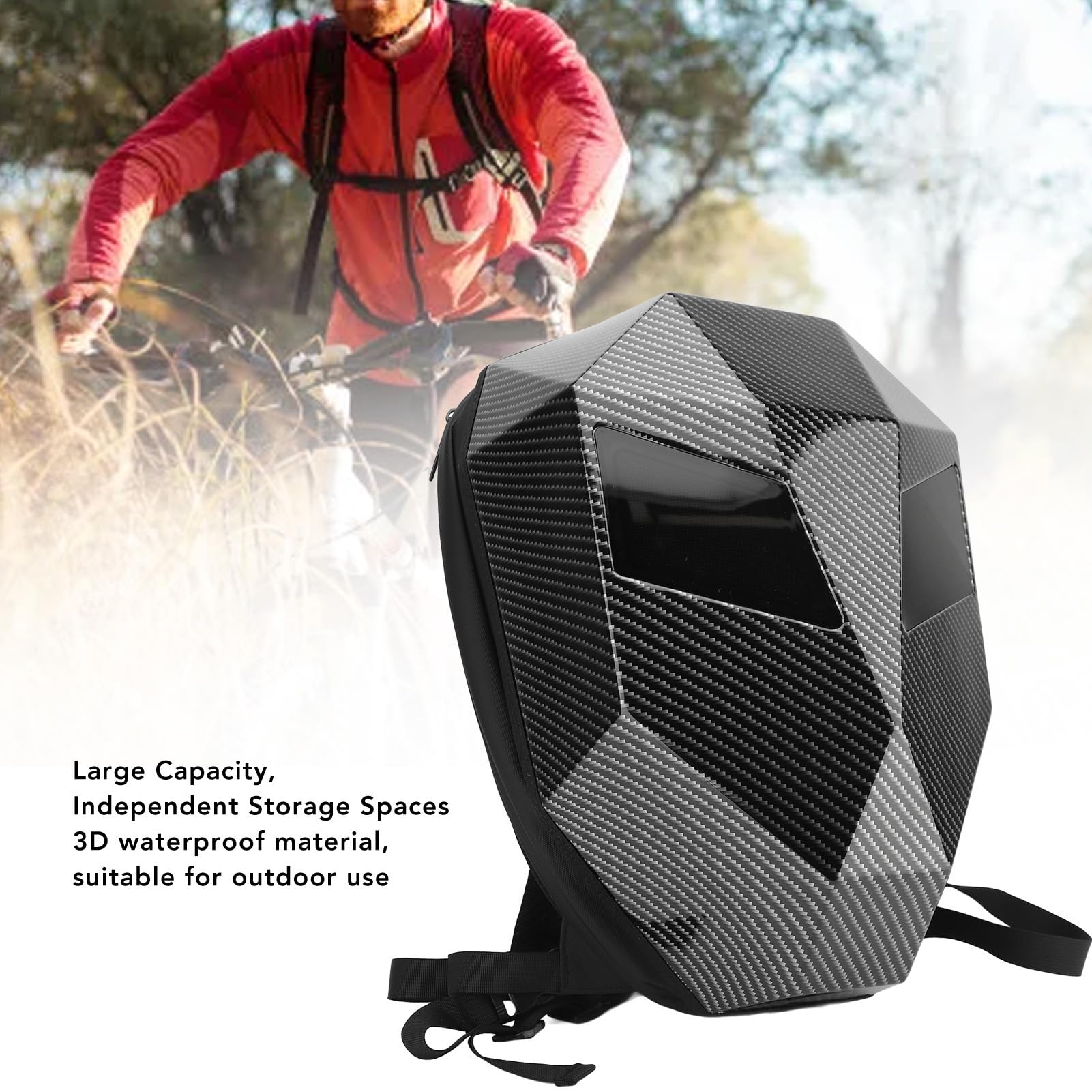 Gugxiom Zaino Knight LED, Zaino da Moto con Guscio Rigido, Zaino LED con Schermo Programmabile, Borsa per Laptop Impermeabile con Controllo APP Mobile