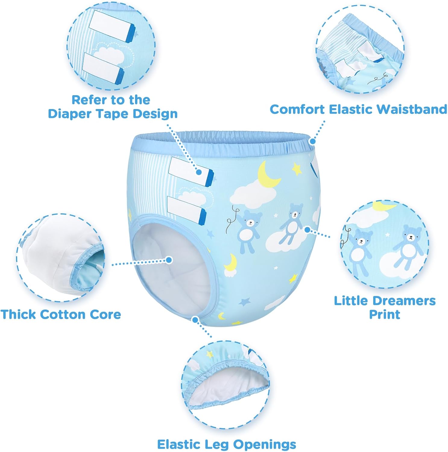 Littleforbig Soft Silky Underwear Comfortable Washable Reusable Adult Training Pants - Little Dreamers M - Image 3