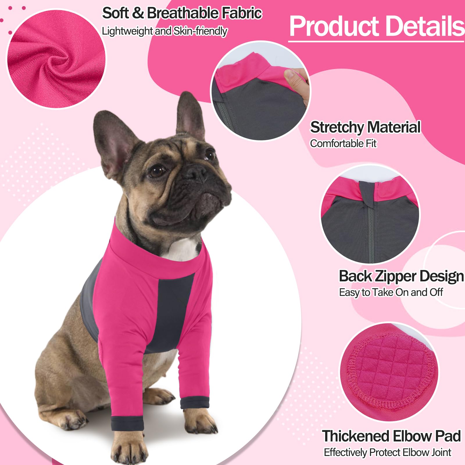 LeLePet Dog Surgery Recovery Suit, Anti-Lick Leg Wound Protector for Dogs Medical Pet Shirt - Image 2