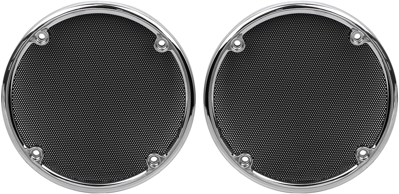 Chrome Metal Rear Speaker Trim Grills Mesh Covers For Harley Electra Glide 1996–2013 Street Glide 2006–2013 Ultra Limited FLHTK 2010–2013
