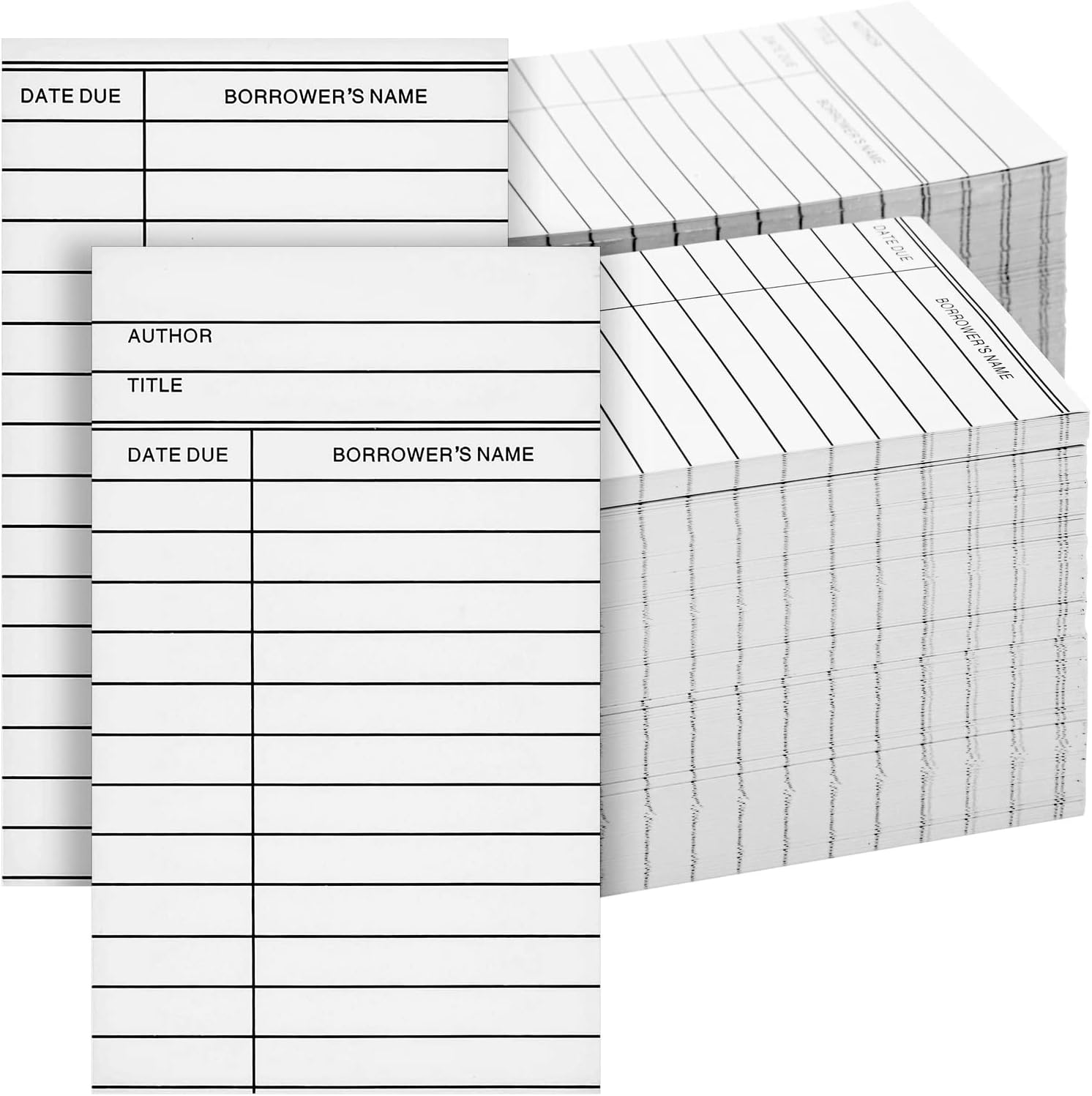 500 Pack Library Checkout Cards, Due Date Book Cards for Record Keeping