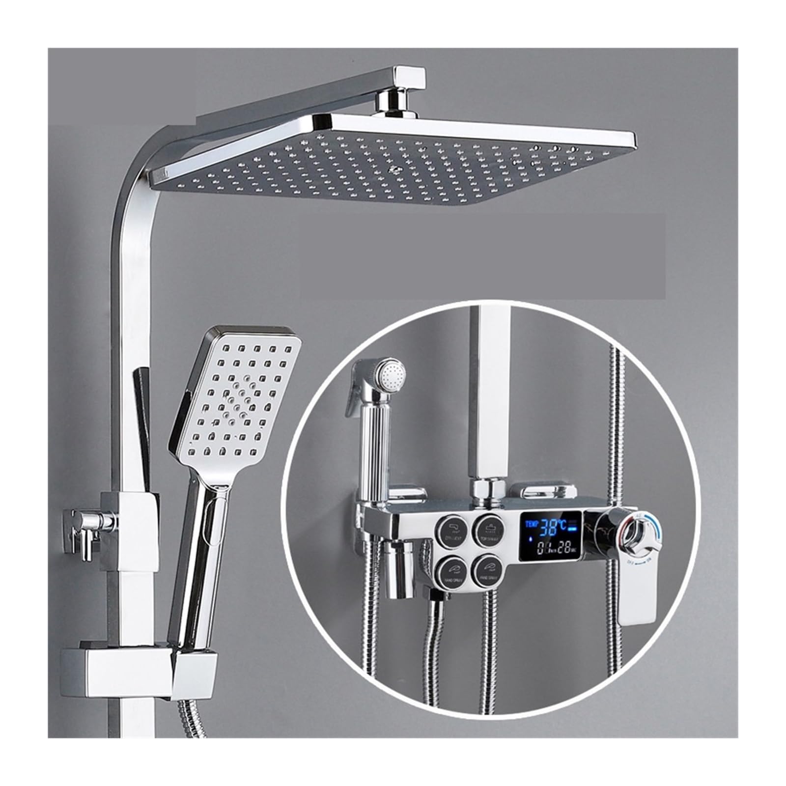 Ensemble de douche numérique LED pour stabiliser la température de votre douche murale