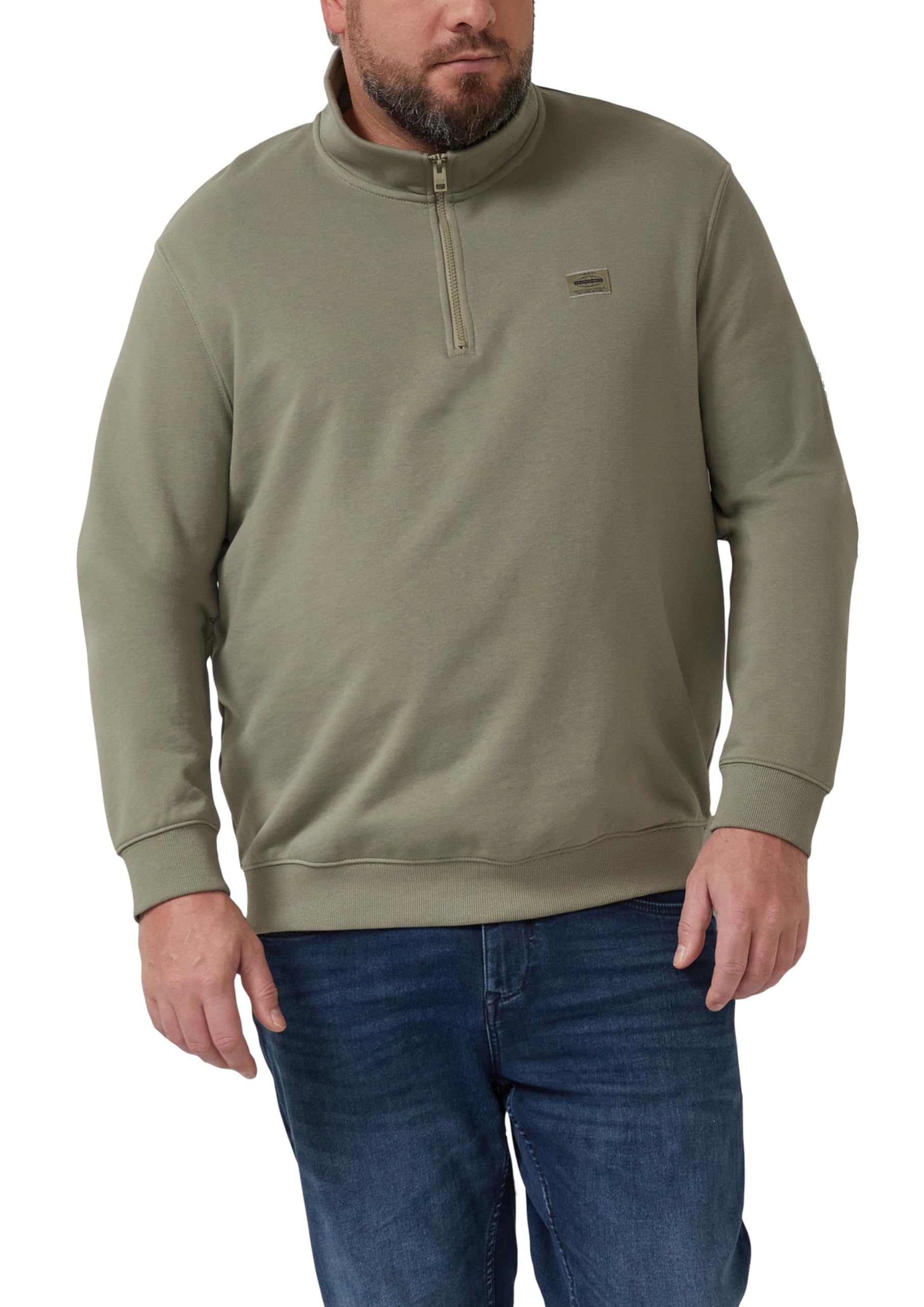 s.Oliver Sweatshirt mit Troyer-Kragen und Logo-Patch