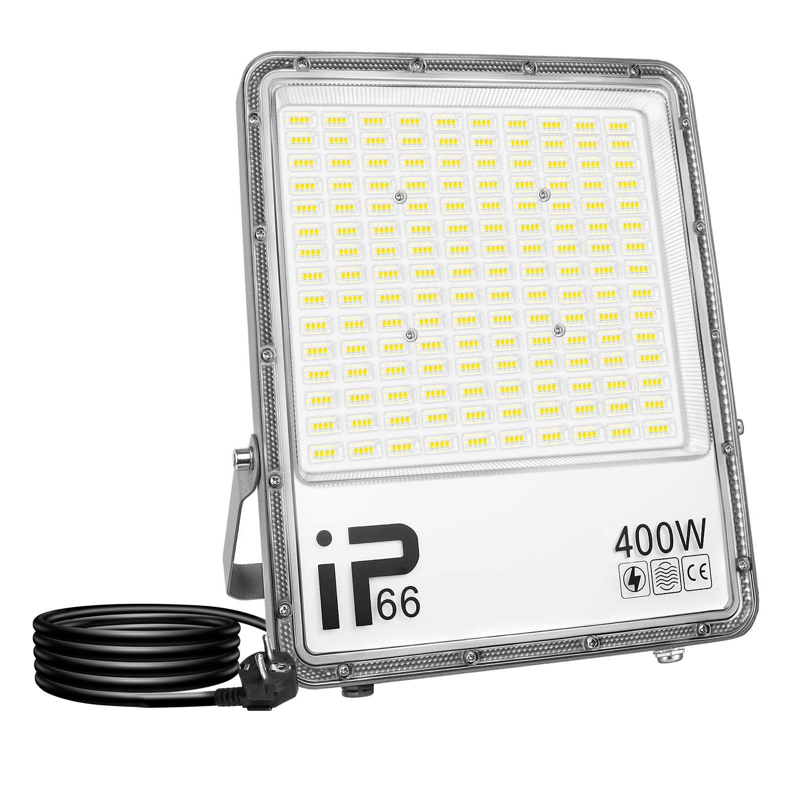 RIGIDON 1x 500W led strahler außen mit stecker, 50000lm außenstrahler, IP66 | wasserdicht, 1,5 meter kabel, 6000K kaltweiß, led fluter scheinwerfer flutlicht, für garten innenhöfe garage terrassen hof