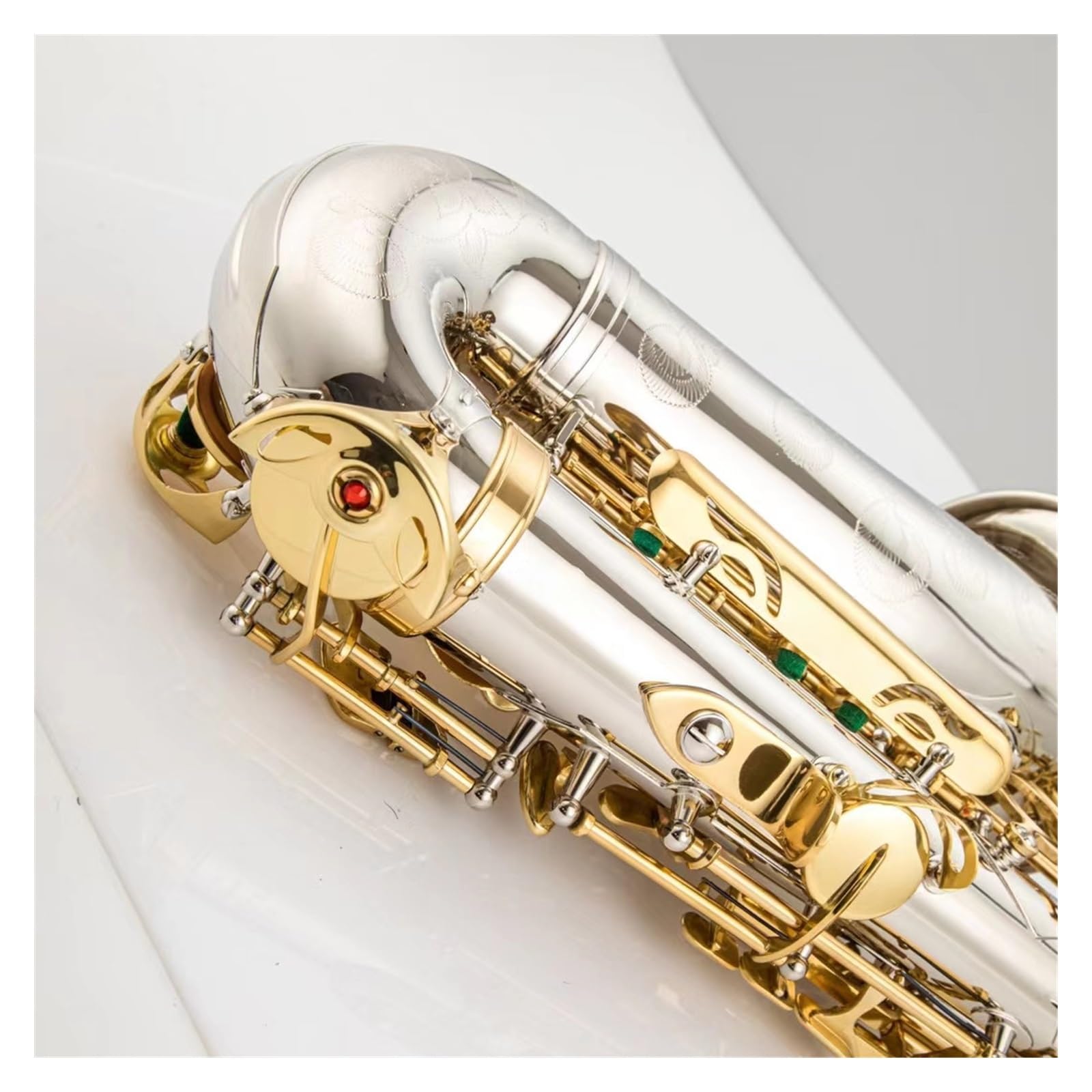 Mib Tune Alto Saxophone E-Flat Nickel Plaqué Or Clé Instrument De Musique Avec Étui Saxophones pour Etudiants