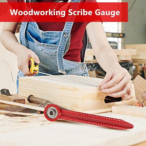 Vista 21 de Herramienta de dibujo circular para carpintería 5 en 1, brújula 360, círculos rectos, arcos, regla de dibujo de líneas, herramienta de medición