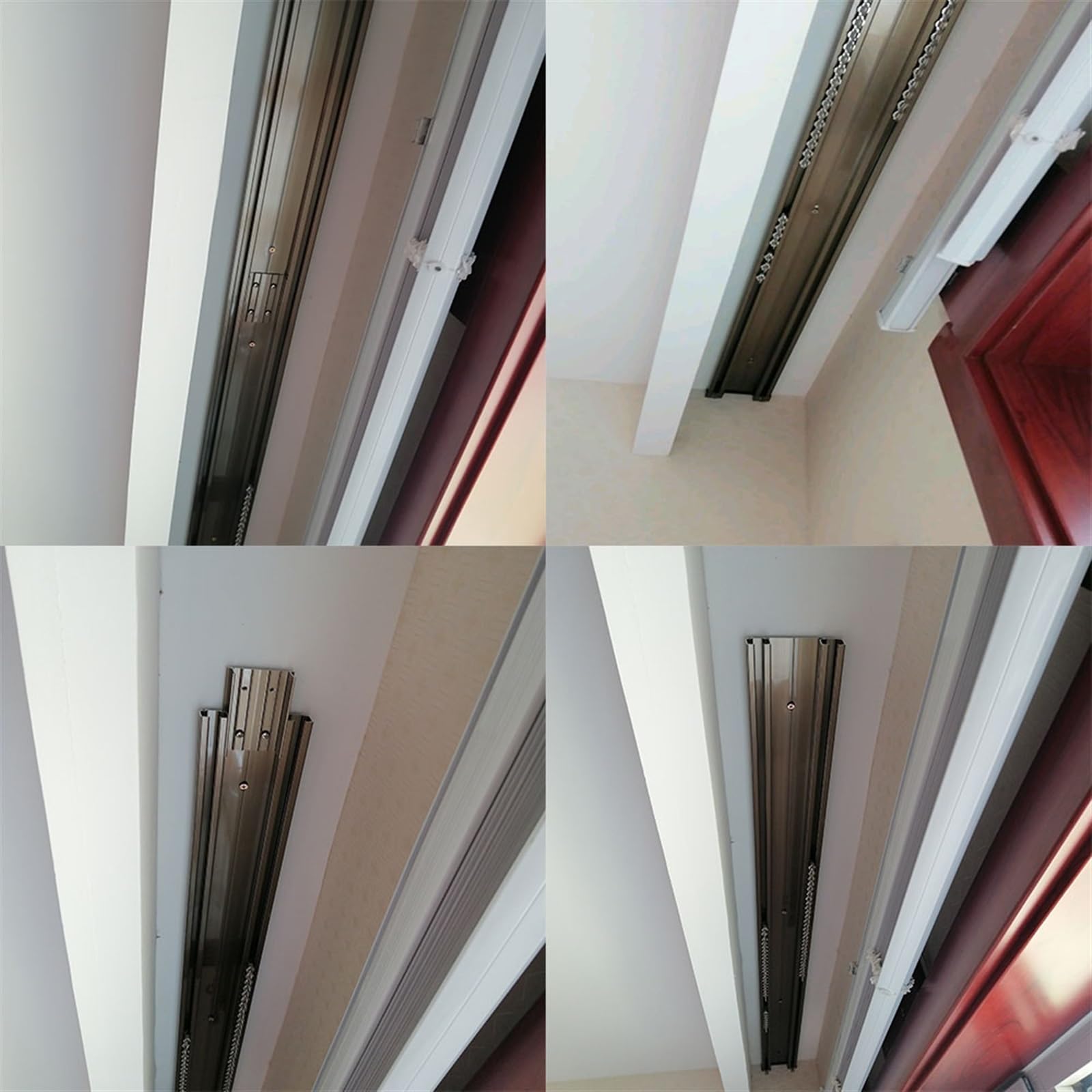 Aluminium-Schienensystem, 1,2 m, Doppelschienen-Deckenhalterung für As, ideal für Balkone, Büros und Hotels, weiß, vielseitig und