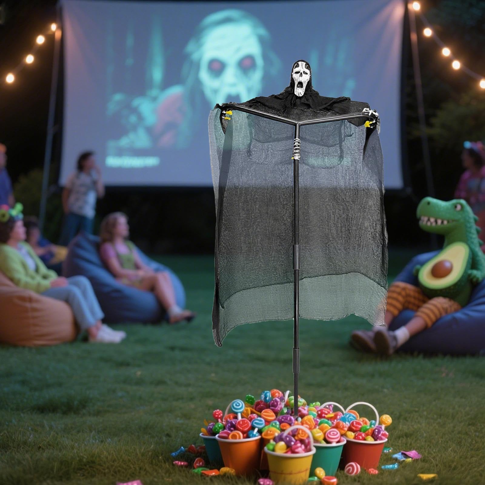 Dekoracja na Halloween do Ogrodu Halloweenowa Strach na Wróble na Zewnątrz | Duże Odporne na Pogodę Rekwizyty Sceniczne Ozdoby do Trawnika, Ogrodu, Werandy, Nawiedzonego Domu i Cmentarza