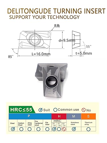 Miniatura 32 de 10 piezas APMT1604PEER-XM Torno indexable de carburo sólido fresado inserto de torneado para el acabado de acero y otros metales duros HRC60