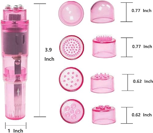Miniatura 3 de Mini herramienta portátil de masaje vibratorio para el cuerpo, 4 cabezales, bolsillo de masajeador para mujeres, cuello, hombro, cara, espalda, pies