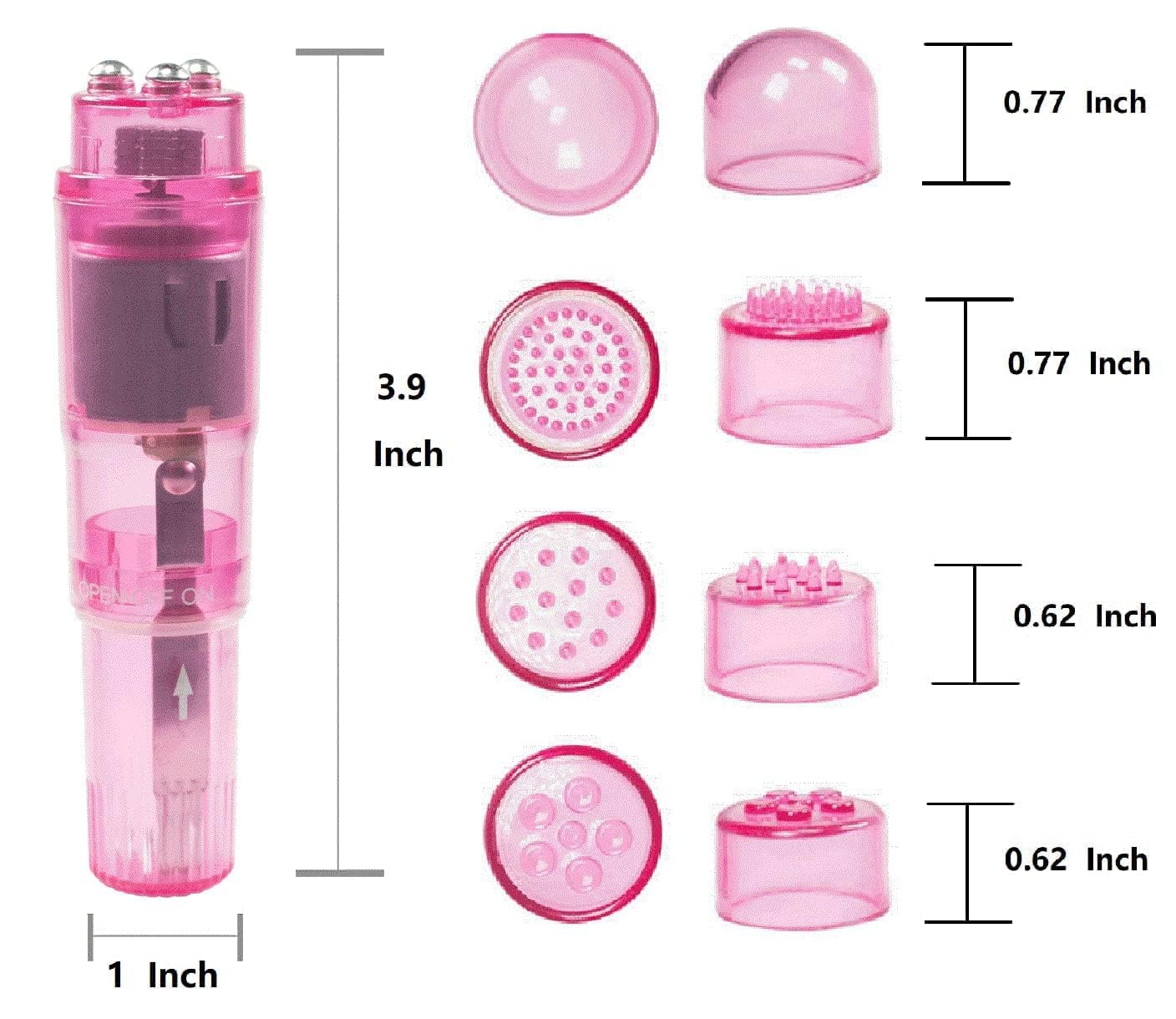 Mini herramienta portátil pequeña de masaje vibratorio, masajeador de 4 cabezas, herramienta de bolsillo para mujeres, cuello, hombro, cara, espalda, pies (2 unidades, rosa)