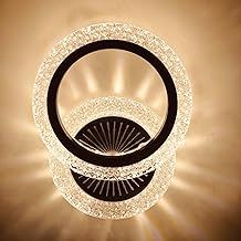 FILLISKA Luxurious Acrylic Crystal Wall Lamp with Adjustable Colour Changing Function, Elegant Finish (Black CrystalRound-701)