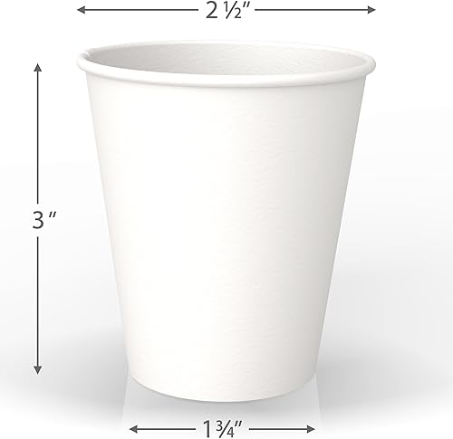 Miniatura 2 de Vasos de papel blanco multiusos de 6 onzas (50 unidades)  Taza de bebida caliente para café, té, agua y bebidas frías, taza de papel ideal para el