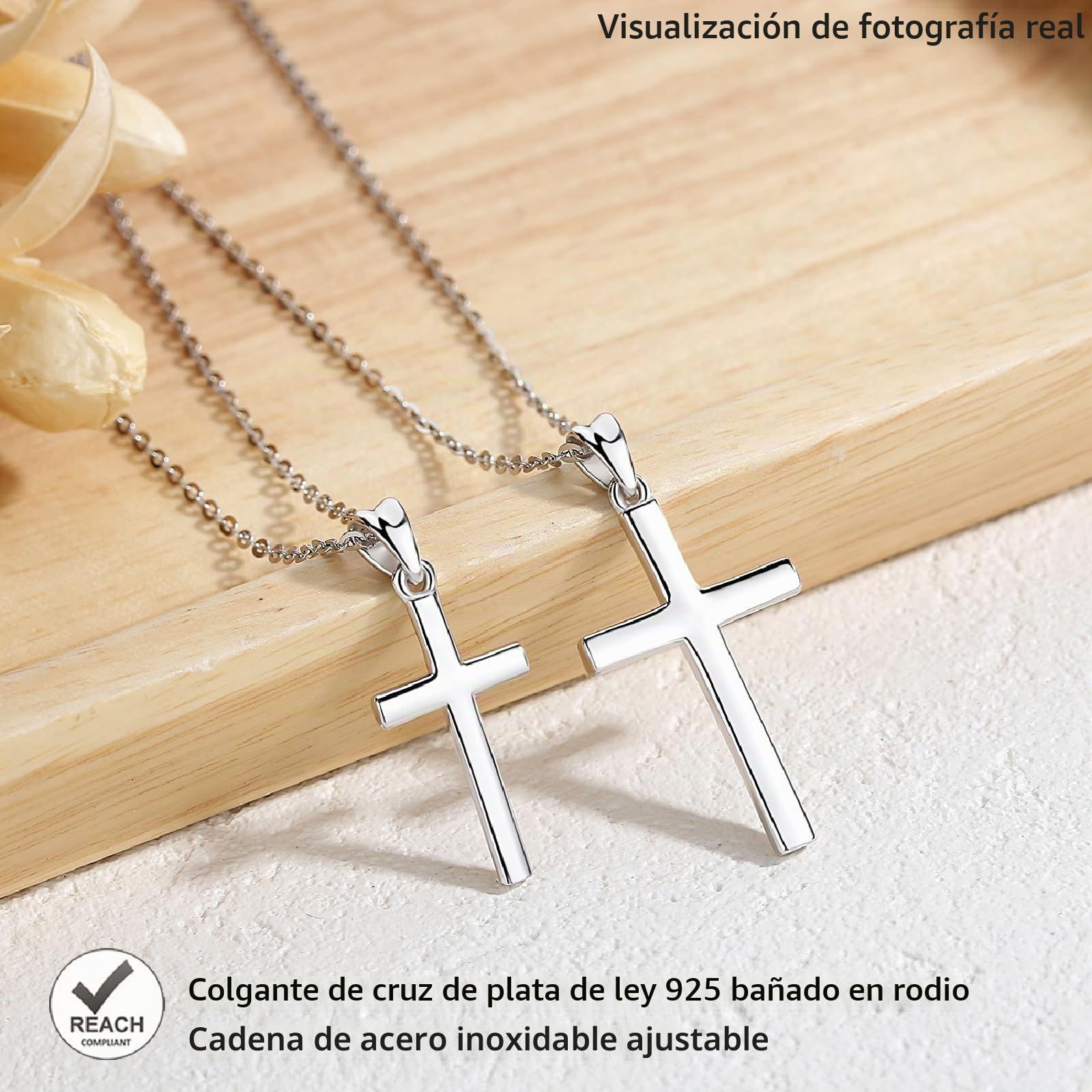 CELESTIA Collar Cruz de Caravaca Plata de Ley 925 Mujer Colgante Oro Hombre Crucifijo Joyas Regalo para Mujer Hombres