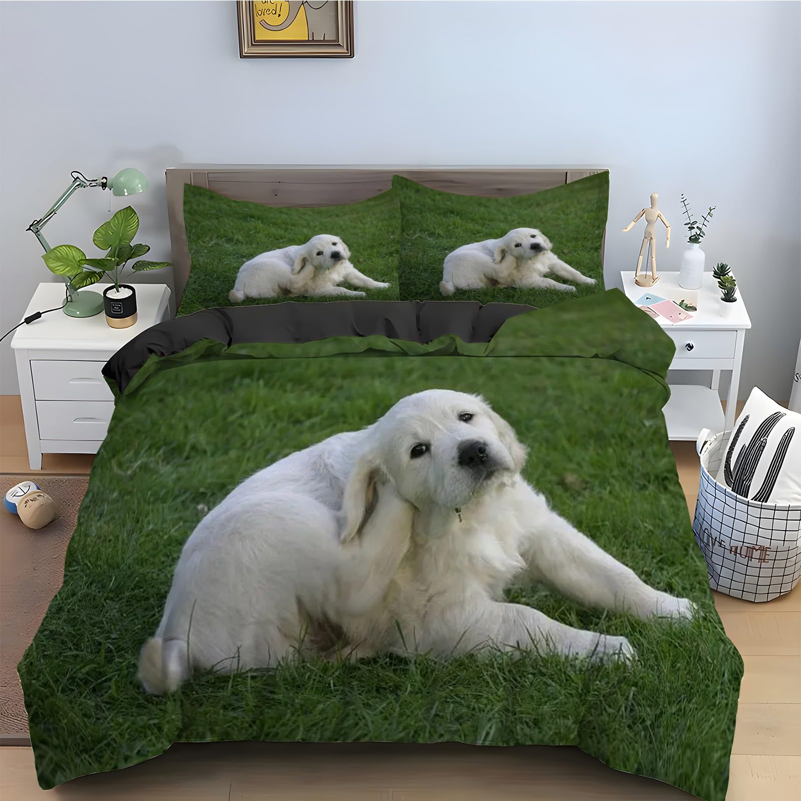 Housse de couette 200x200 blanche Setter pour créer un nid douillet dans votre chambre