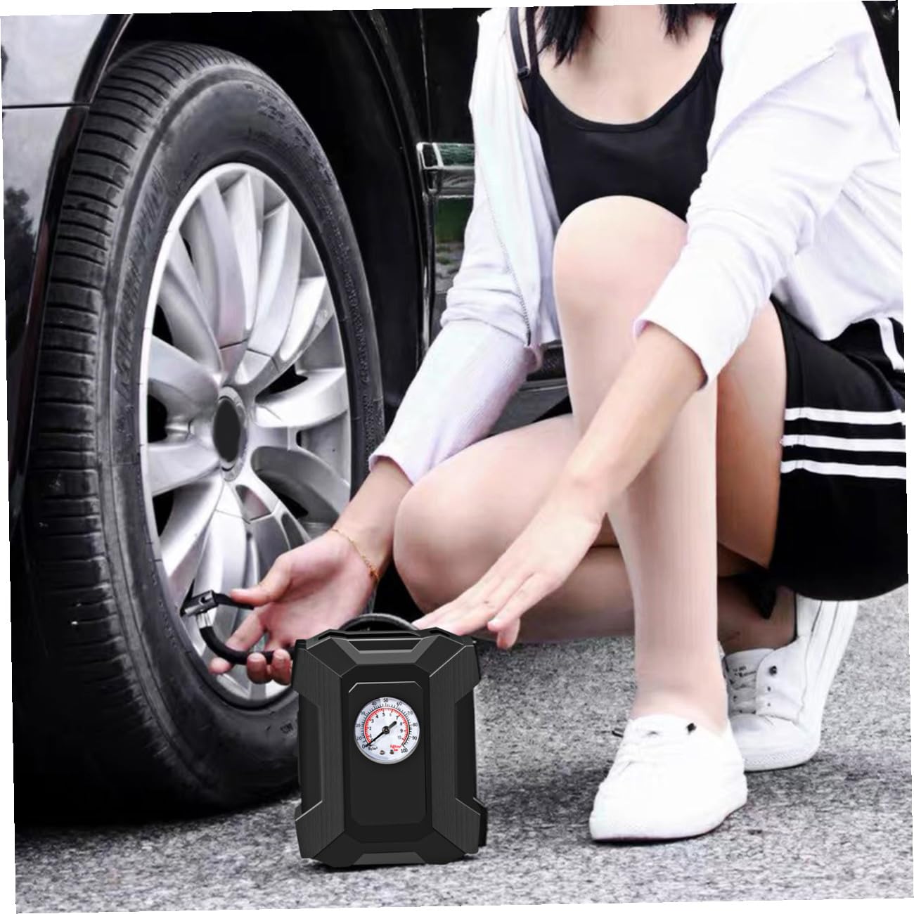 Gatuida Bomba de Aire Eléctrica Portátil para Coche Compresor de Aire para Coche Inflador de Neumáticos para Automóvil