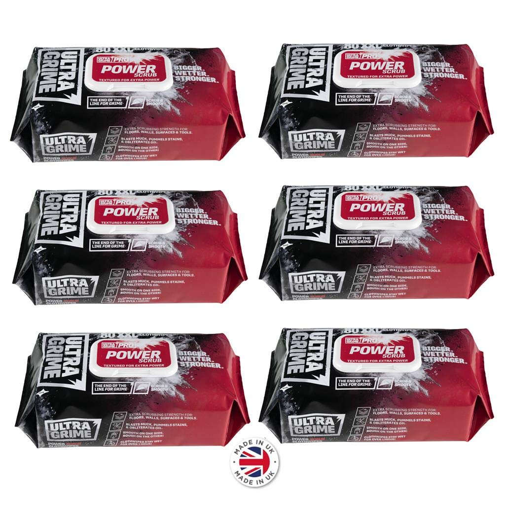 Uniwipe X6 Ultragrime Textured Power Scrub Surface Bbq Cleaning Hand Wipes X80