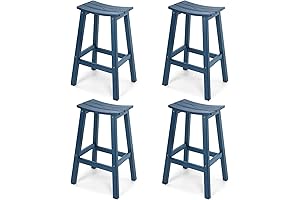 Blue All Weather Patio Bar Stools Set