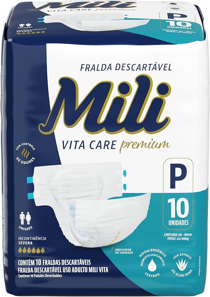 Mili Fralda Adulto Vita Premium P - 10 Unidades