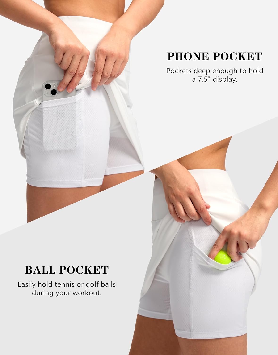 Women's Golf Skirts Skort 4 Side Pockets High Waisted Stretchy Tennis Skirt with Short Athletic Casual - Image 5