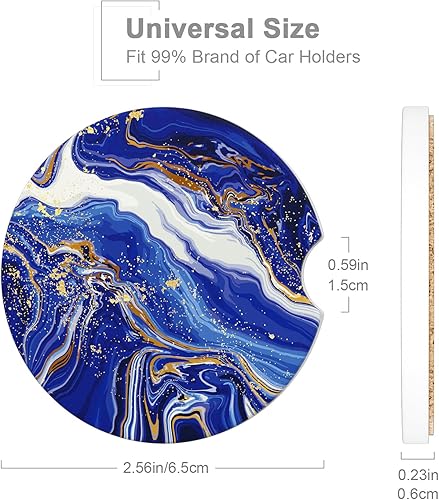 Miniatura 3 de Portavasos para automóvil, posavasos para portavasos de automóvil, paquete de 2 unidades, universal, antideslizante, posavasos de cerámica