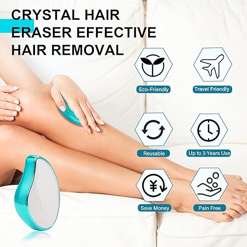 Miniatura 3 de Canvalite Removedor de pelo de cristal para mujeres y hombres, dispositivo de depilación de cristal mágico rápido sin dolor para brazos, piernas,