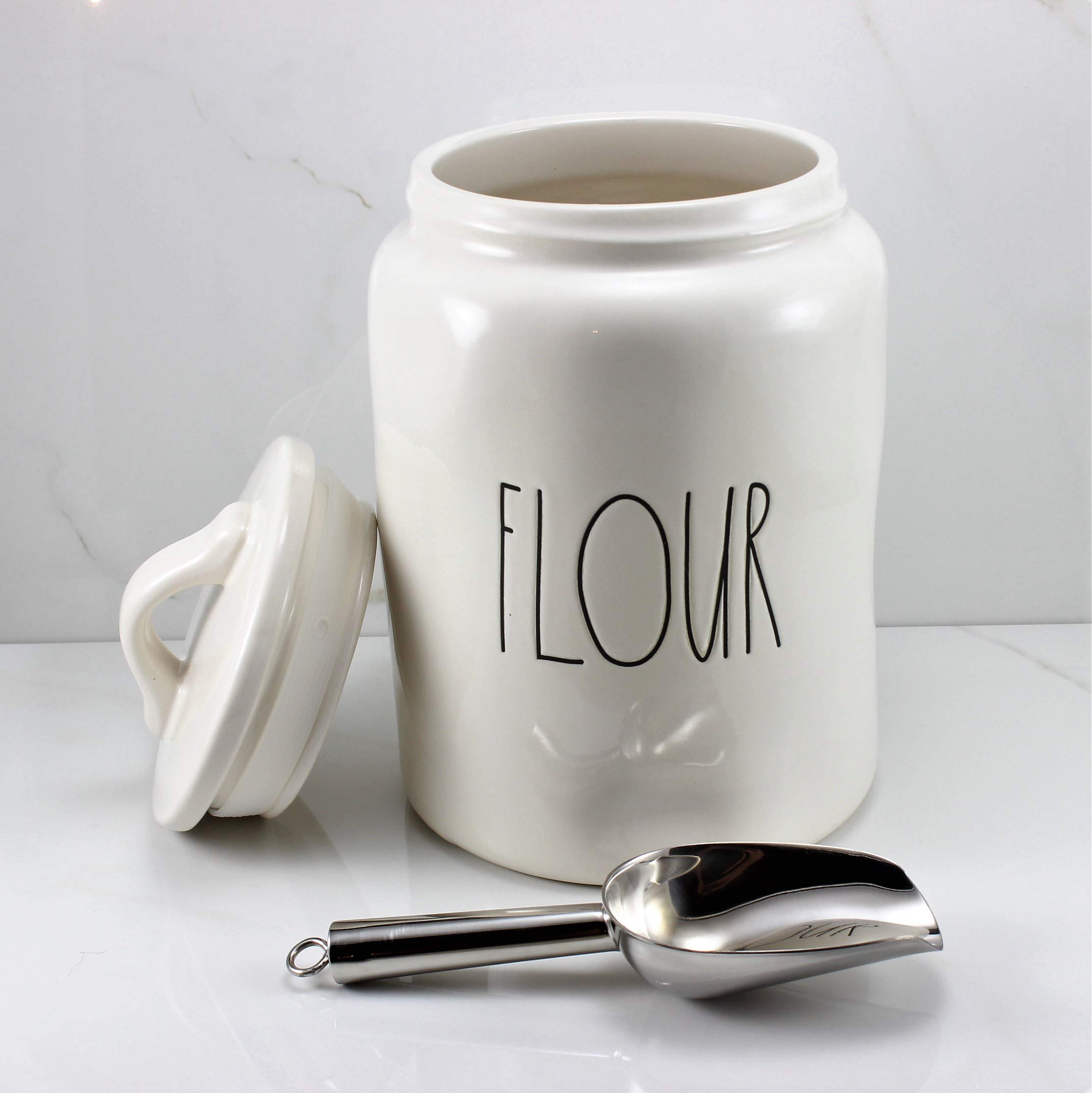 RAE DUNN  キャニスター Rae Dunn Canister FLOUR Large + 3 oz. Stainless Scoop : Amazon.ca