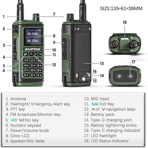 Miniatura 7 de BAOFENG Radioaficionado UV-17R de baofeng UV-5R Radio bidireccional de largo alcance Walkie Talkie de banda dual para adultos Radio de 2 vías con
