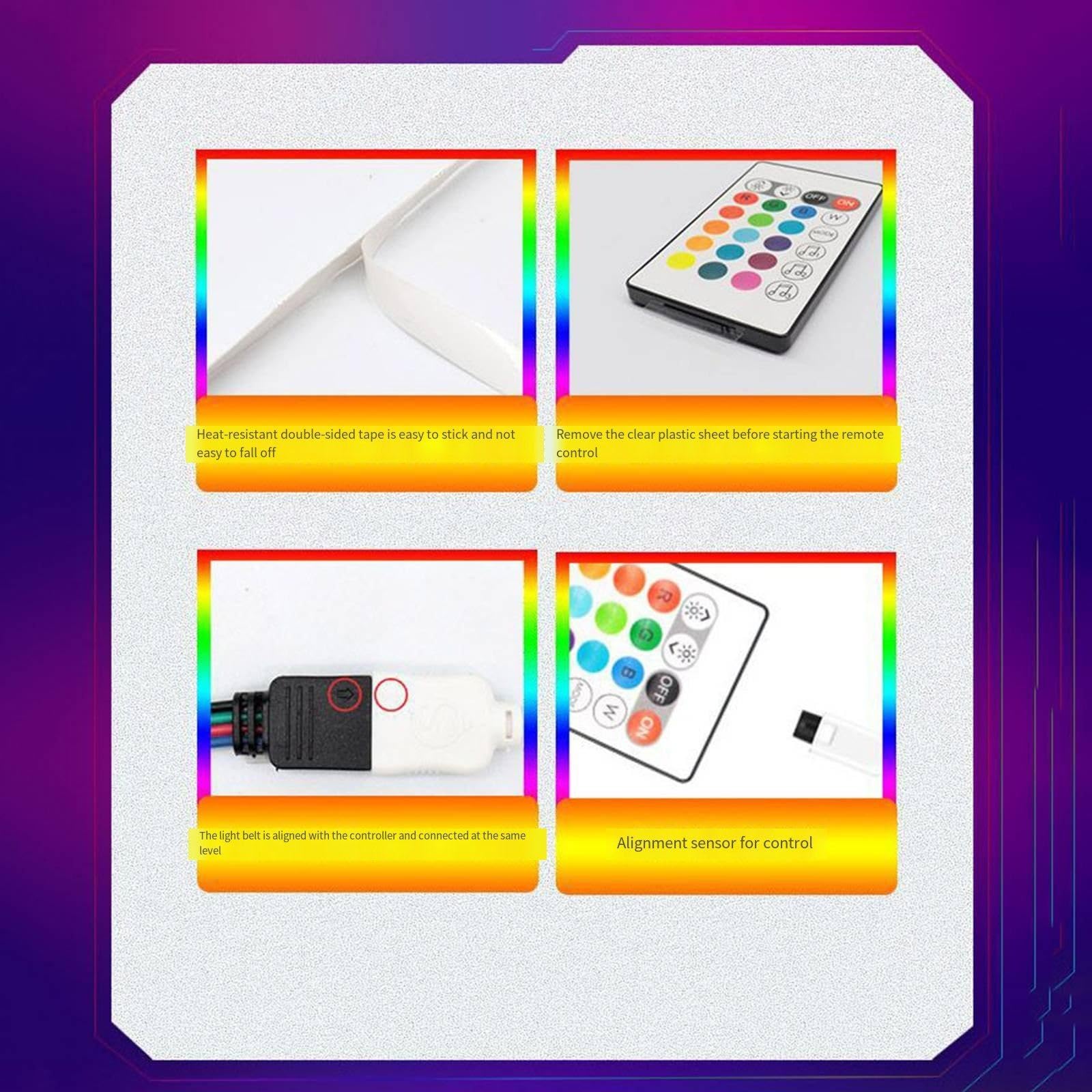 Bande lumineuse LED 24 touches avec télécommande et musique 5050 RVB LED étanche et flexible adaptée à la décoration de la pièce et à l'arrière-plan de la télévision,10M