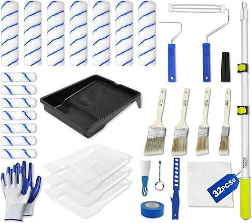 32PCS Paint Roller Kit with Extension Pole - 2 to