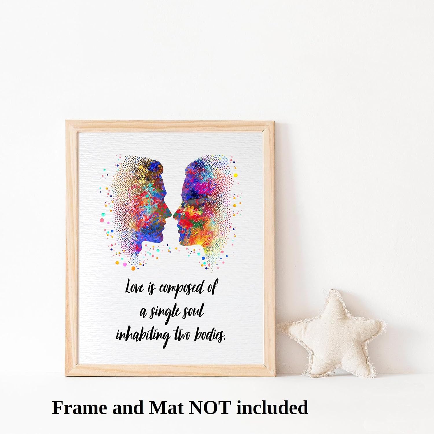 Dignovel Studios 11X14 Unframed Face to Face Couple Watercolor Art Print Poster Motivational Quote Love Romantic Psychology Clinic Wall Hanging Decor DN910