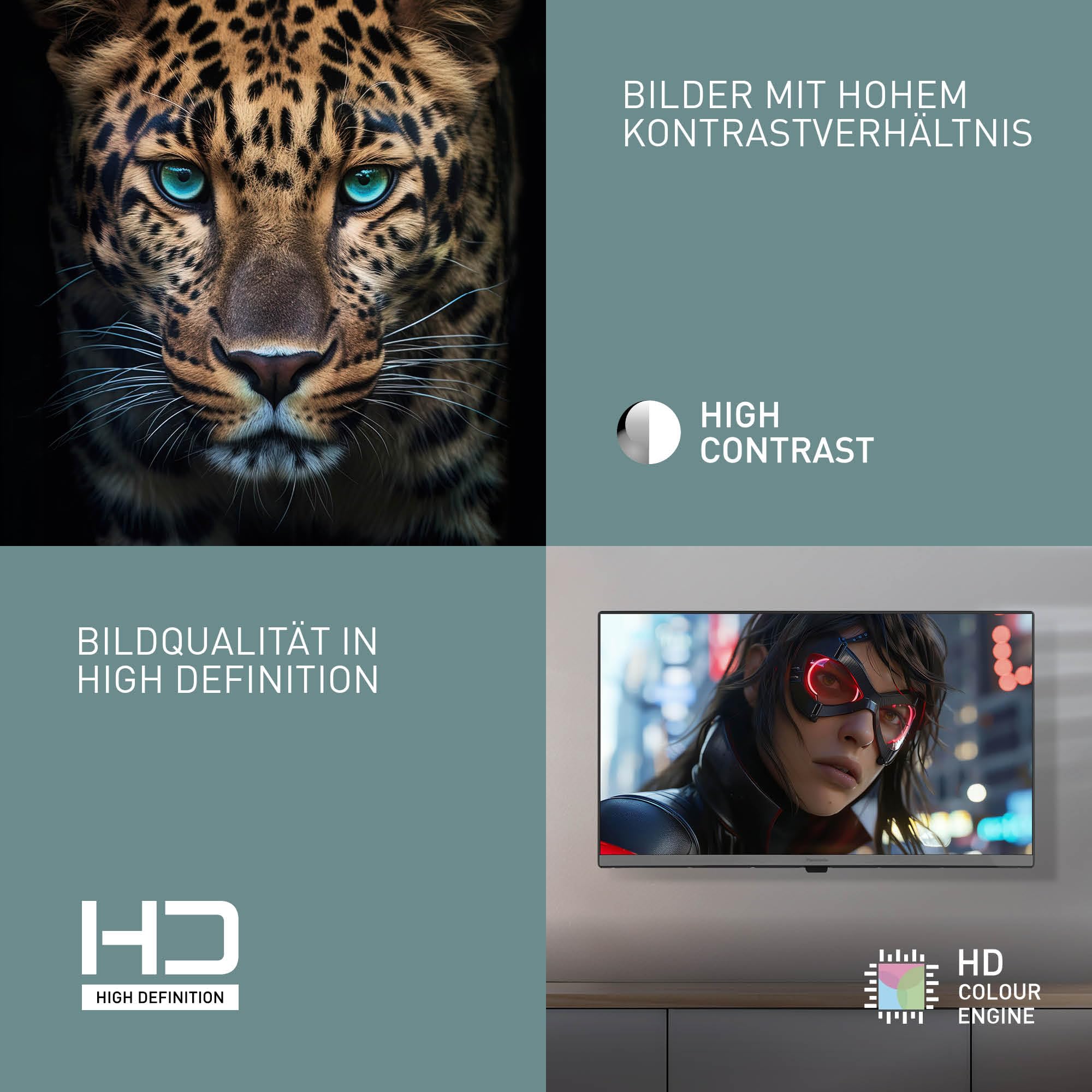 Panasonic TB-24S40AEZC, 24 Zoll Fernseher HD LED TV, TiVo | Google-und Alexa-Sprachsteuerung, Gaming-Modus, Media Player, HDR, HDMI, WLAN, Smart TV, S40 Serie